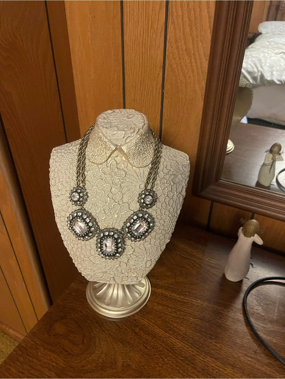 J.Crew crystal brooch statement necklace